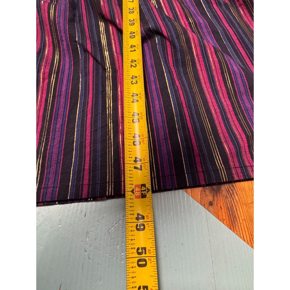 Marine Layer Multicolor Metallic Stripe Tiered Midi Dress Size M